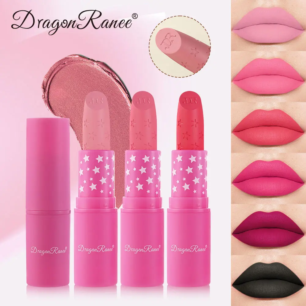 Matte Finish Velvet Lipstick Not Easy to Fade Barbie Color Sexy Red Black XINGX Rose Red Lipstick