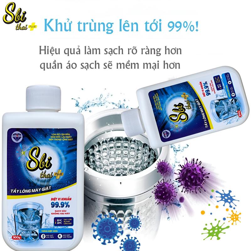 { MUA 3 ĐƯỢC 5 } Tẩy lồng máy giặt Sbi 300ml chai dạng bột , tẩy sạch cặn bẩn nấm mốc ,trong lồng máy giặt hiệu quả đơn giản, ( TẶNG XỊT NƯỚC HOA CAO CẤP TRỊ GIÁ 80K) Làm Sạch 1