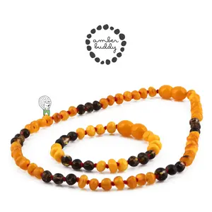 Amber Buddy | LE412 Kalung & Gelang Amber Tumbuh Gigi Bayi Edisi Terbatas. 32cm & 14cm