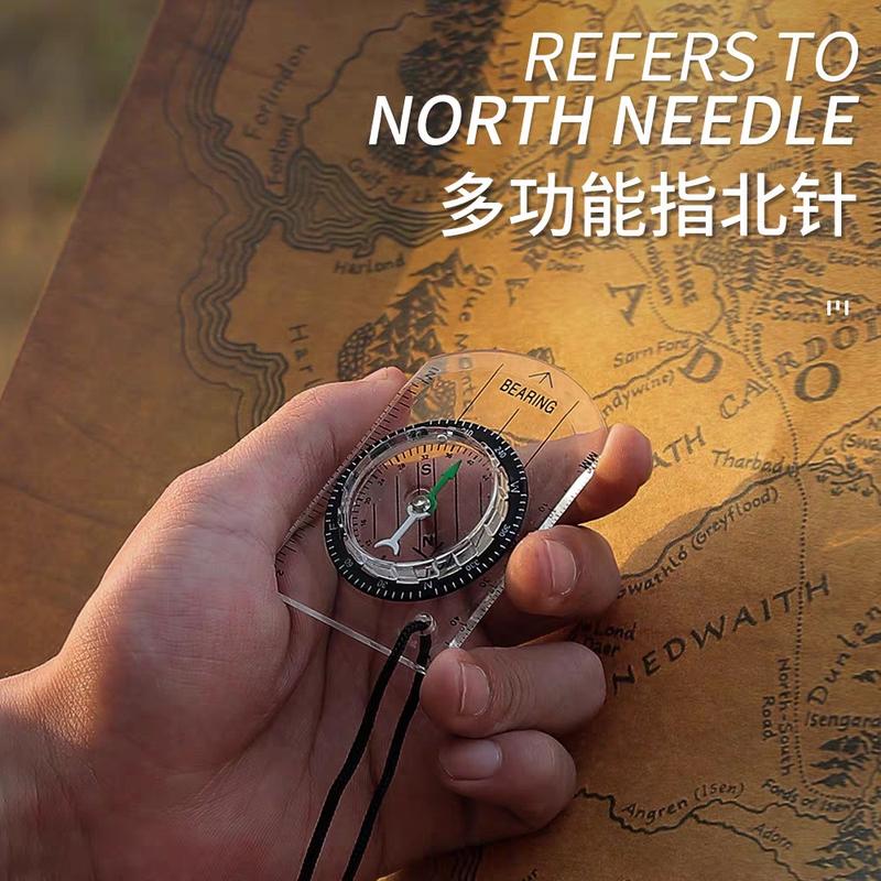 Product Introduction of Outdoor Transparent Mini Acrylic Scale Compass Map Scale Lanyard Compass children  toy 4
