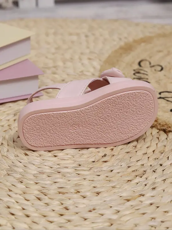 Girl's Cute Bowknot Design Slip on Sandals, Casual Comfortable Flat Sandals for Summer, Lightweight Breathable Shoes for Daily Wear 4