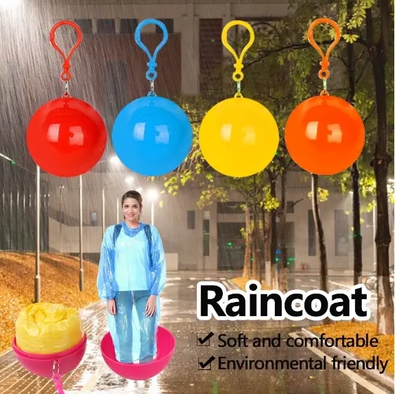 Portable Raincoat Ball Raincoat Emergency Raincoat Keychain/C08002
