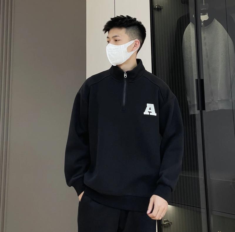   03- Sweater  Áo Nỉ Tăm Chữ A Nam,Nữ Co giãn 2 chiều Menswear Trắng Nhung sweater  devotus 