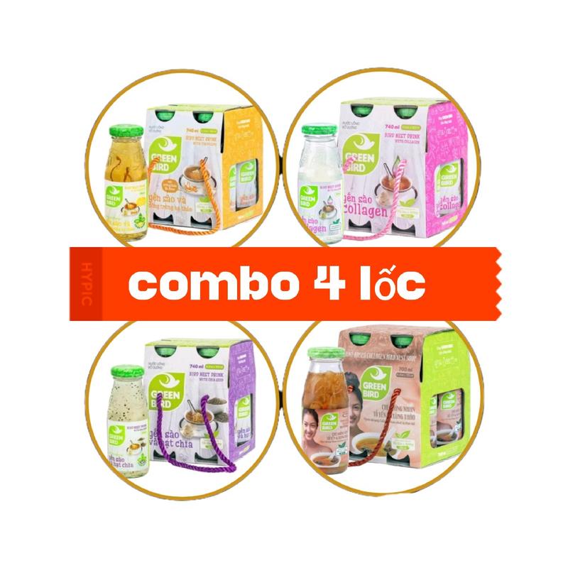 [ combo 4 lốc × 4 chai ] 4 VỊ NƯỚC YẾN SÀO ĐÔNG TRÙNG,DƯỠNG NHAN,COLLAGEN,HẠT CHIA ( nước giải khát,vitamin,thực phẩm dinh dưỡng,axit amin,chống lão hóa,làm đẹp da,đề kháng) bosung canxi huu đông y không gmo b yensao chieuc ao hũ chưng  sẵn  tùng hạ thảo
