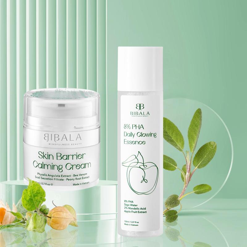 [DEAL ĐỘC QUYỀN] Bộ đôi Nước dưỡng 8% PHA 150ML 8% PHA DAILY GLOWING ESSENCE + Kem dưỡng phục hồi, giảm kích ứng SKIN BARRIER CALMING CREAM 20G TẶNG Nước Tẩy Trang 300ML BIBALA