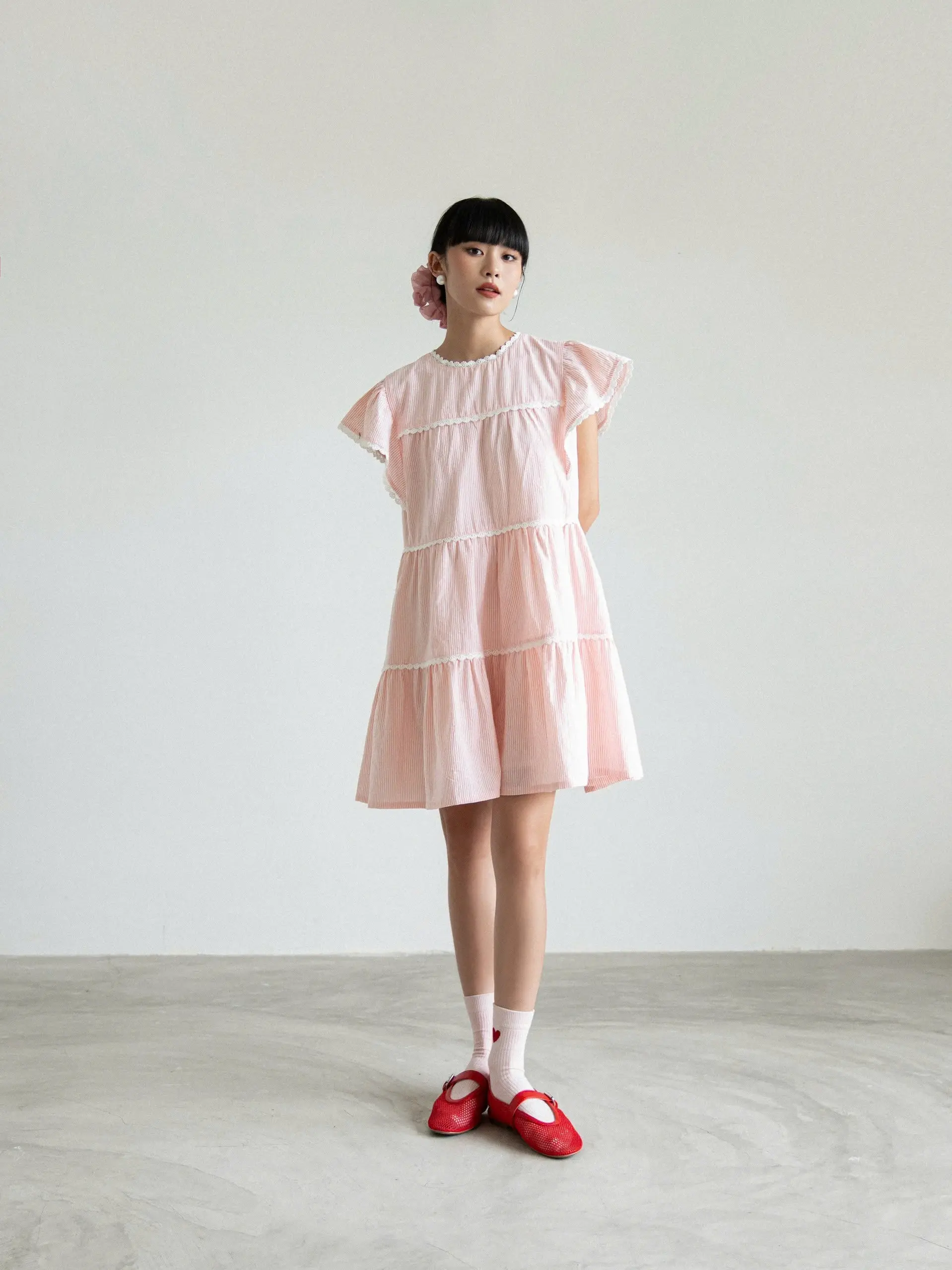 Váy Babydoll Thiết Kế Viền Ren Lạ Mắt Thuongboo Chất Cotton Hàn Mềm Mát Ít Nhăn - Emy Dress