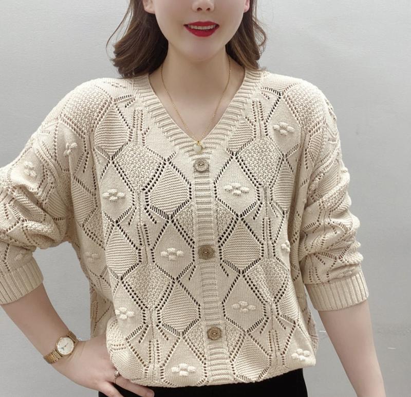 Product Introduction of Thời trang nữ，Đồ Len, Hàng Mới Về Mùa Xuân Thời Trang, Áo Len Cổ Chữ V Dáng Rộng Thường Ngày Cho Nữ, Thiết Kế khoét Thời Trang, Mỏng Vừa Vặn, Phong Cách Phương Tây, Thích Hợp Cho Mẹ Mặc, Giấu Bụng 3