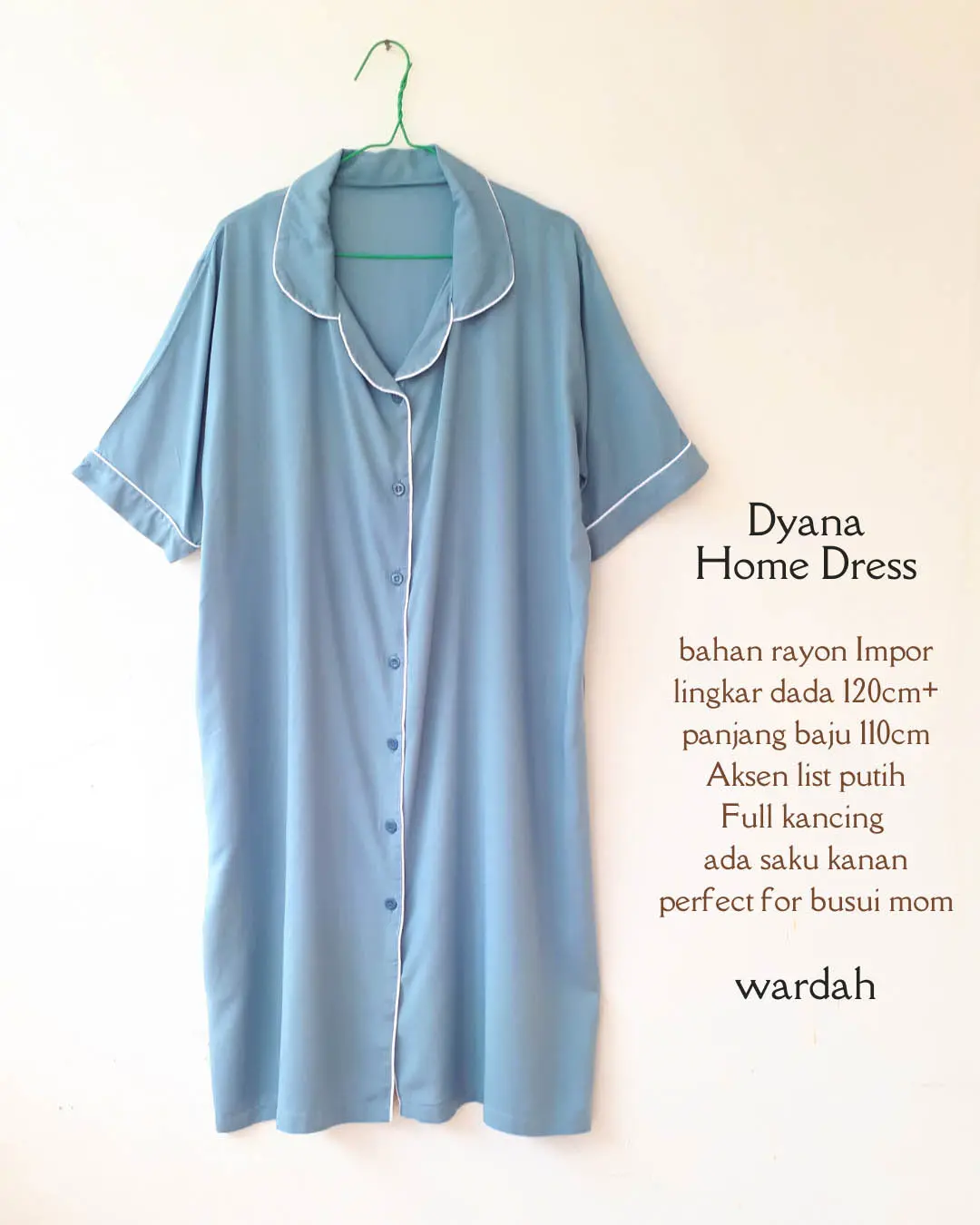 DYANA Home Dress Daster Piyama Kancing Premium Busui Friendly Korea Bahan Rayon Cantik Panjang Nyaman Tebal colourfull twill