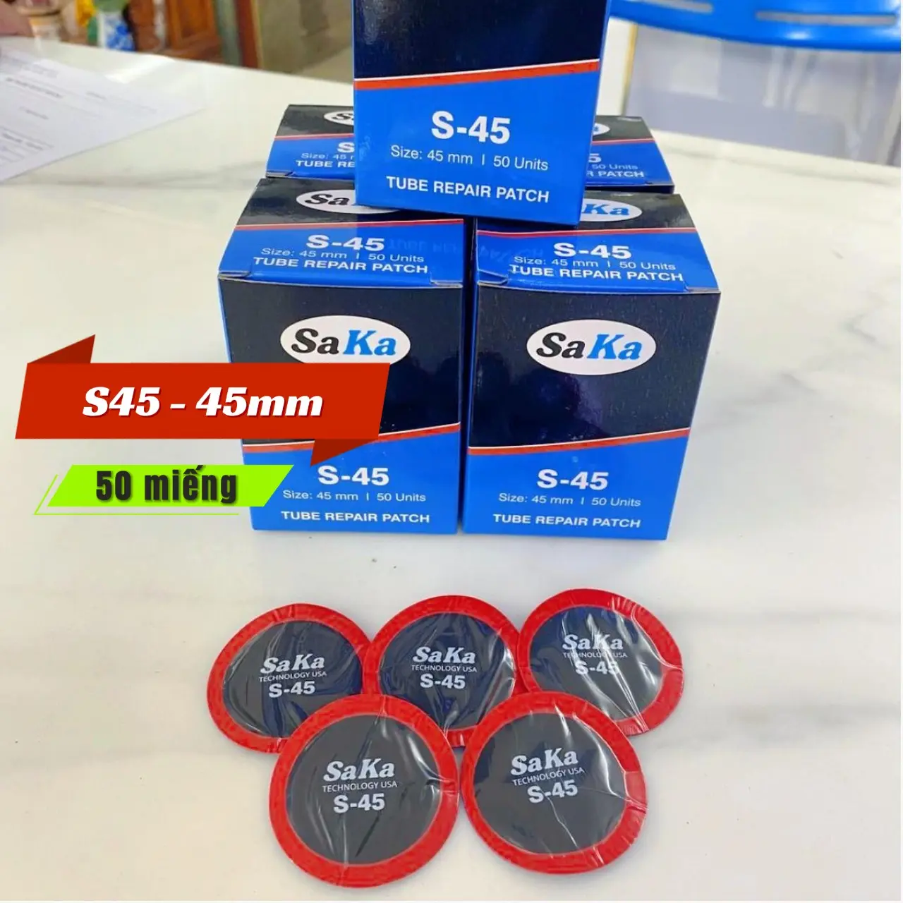 Miếng vá vỏ không săm, miếng vá vỏ tay ga SAKA- TECH