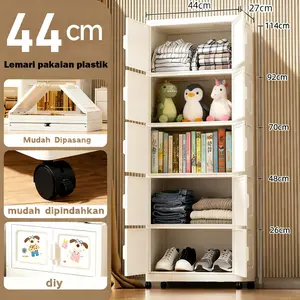【PROMO】Lemari plastik 4 5 susun cabinet courture lemari ala anak kost  lemari baju untuk bayi plastik di lemari