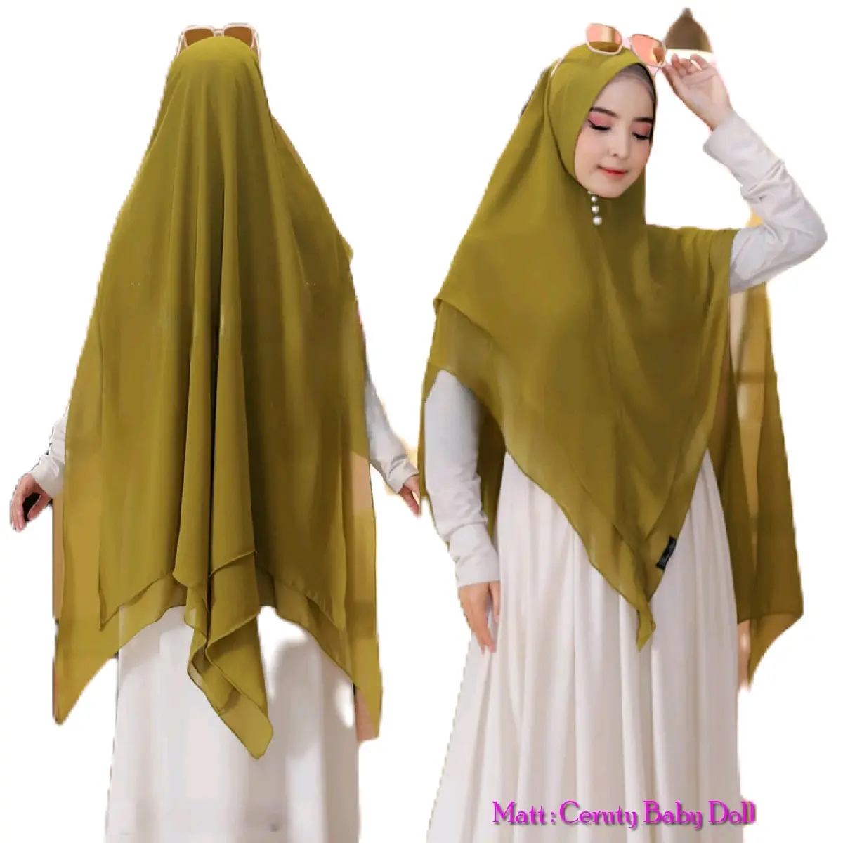NEW KHIMAR POLOS/KHIMAR JUMBO/KHIMAR 2LAYER CERUTY BABY DOLL Panjang Jilbab Muslim Syari