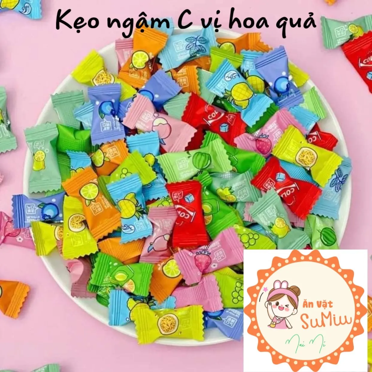 Kẹo ngậm C vị trái cây không đường hàng loại 1 đủ 12 vị Candy Chua kẹo trái cây