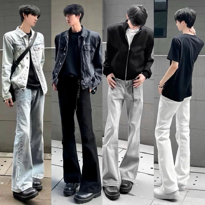 [HALO]x[TRẦN HỮU BÌNH] | JEANS TRẮNG/ĐEN LOE NHẸ - Quần jeans ống loe halo kaki chất dày menswaer Ong Pants Menswear Có Túi Denim