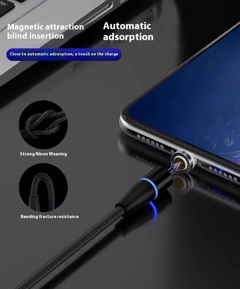 Product Introduction of Magnetic suction data cable three in one super fast charging magnetic suction charging wire flash charging wire magnetic suction cable creative magnetic data cable Mobile Phone Accessories Led Smartphone 32
