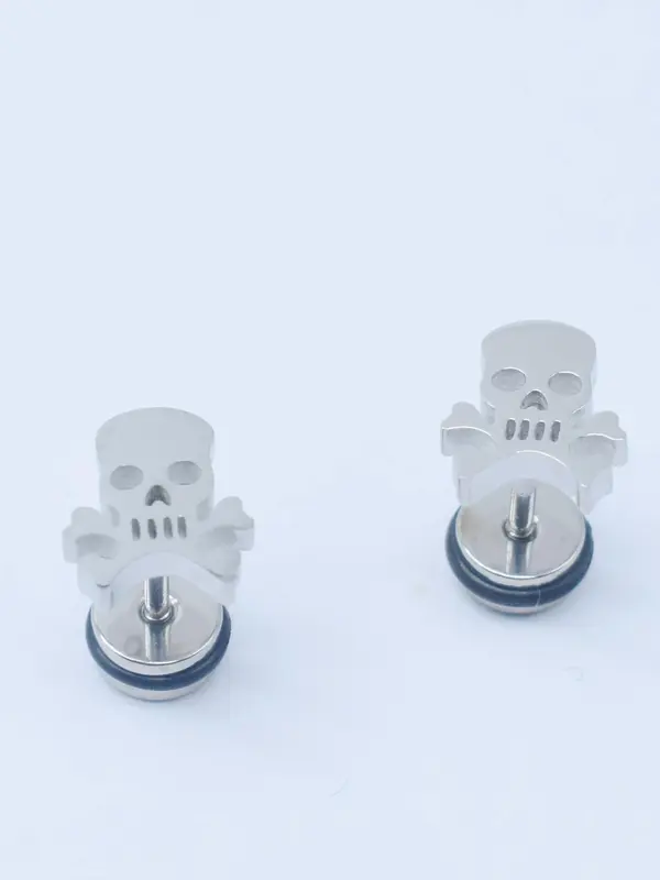 Punk Style Skull Design Earrings, Fashionable Stainless Steel Earrings for Men & Women, Trendy All-match Goth Jewelry for Birthday Gift 5