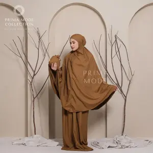 PRIMA MODE Mukena Dewasa Travelling Polos Ameena 2in1 Resleting Katun Atasan Lembut Bahan Mikro Premium Adem Tebal Ukuran Dewasa Panjang 120cm