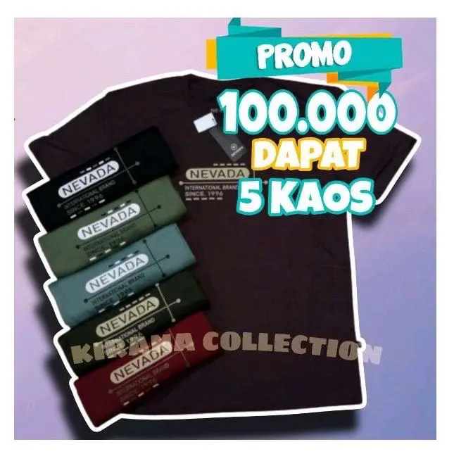 PAKET 100RIBU 5 KAOS / (MOTIF RANDOM) /PROMO MURAH BERKUALITAS / KAOS CASUAL / TERMURAH 0