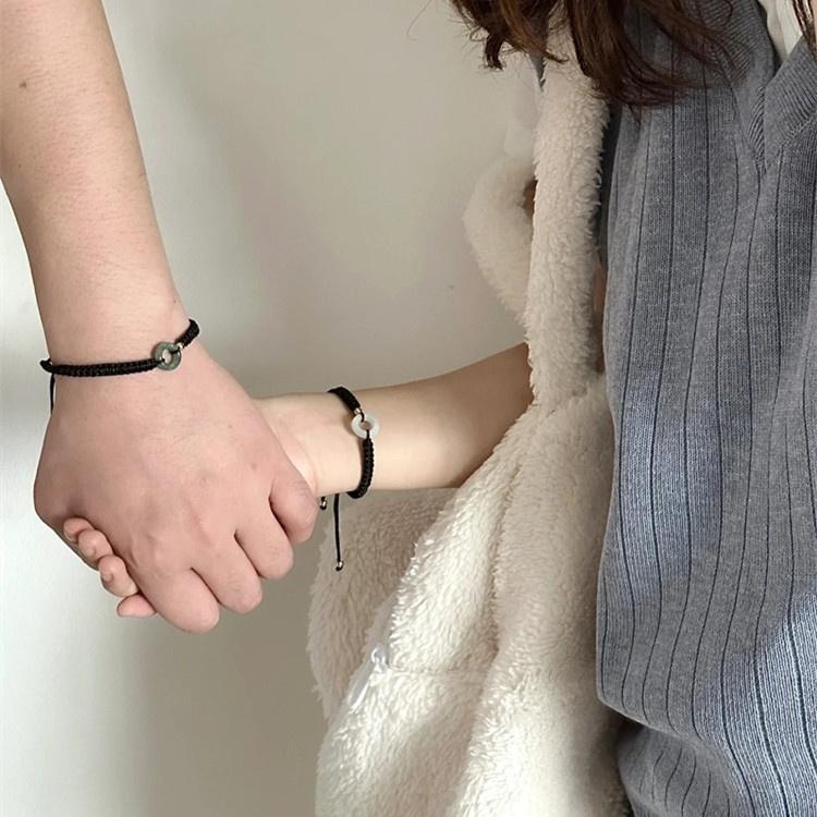 Phụ Kiện Trang Sức Nữ, Thời Trang, Dây Thừng Vòng Tay Có Thể Điều Chỉnh Dệt Cặp Đôi, Ngọc Bích Nhân Tạo Kiềng Đeo Tay 4