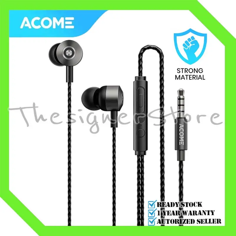 ACOME AW09 Wired In Ear Metal Earphone / Headset Strong Material Aluminium Material Membran HD 10mm Original - Garansi Resmi 1 Tahun 0
