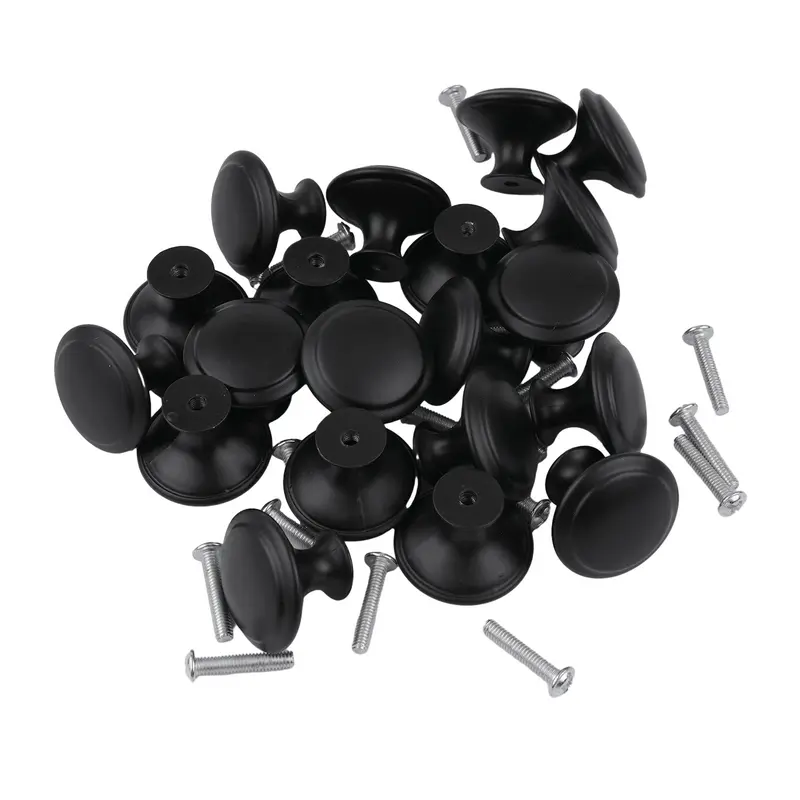HOMEDIY 20Pcs Door Knobs Cabinet Handles Cupboard Drawer Kitchenathroom Metal black 1