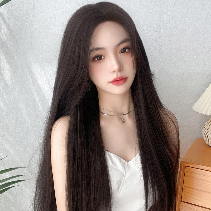 Tóc giả nữ Hàn Quốc nguyên đầu chất liệu tơ mềm mượt như tóc thật + tặng kèm lưới G58 Wig Wig Wig