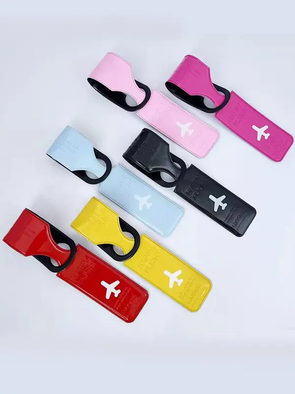 Letter Pattern Luggage Tag, Colorful Travel Baggage Name Tag, Suitcase Address Label Holder, Travel Accessories for Travel Luggage, Adjustable Strap 2