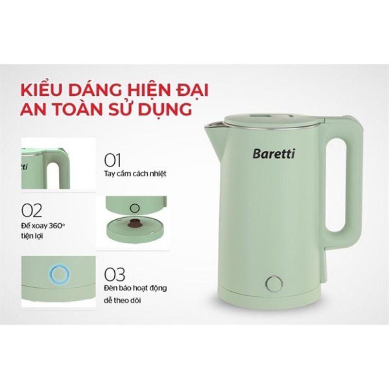 Ấm siêu tốc Inox Baretti dung tích 1.7l - Hàng chính hãng bảo hành 12 tháng trên toàn quốc cốc 9999999999999999999k 1