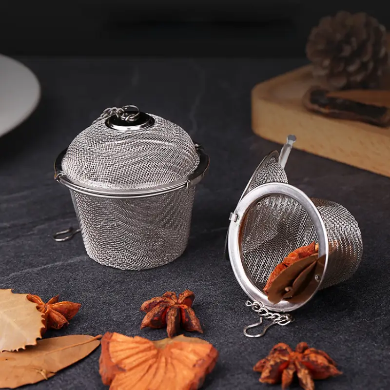 Túi Gia Vị Gia Vị, Arshen, 6 Kích Cỡ, Lưới Thép Không Gỉ, Có Nắp Dây Xích, Bóng Lưới, Thích Hợp Cho Trà Và Cà Phê, Giỏ Lọc, Dụng Cụ Pha 2