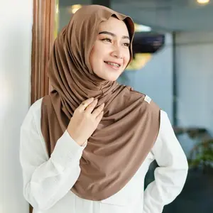HIJAB JISOO INSTAN 2 IN 1 INNER INSTAN ALL SIZE FIT TO L SPANDEX JERSEY WOVEN LABEL FANZA HIJAB