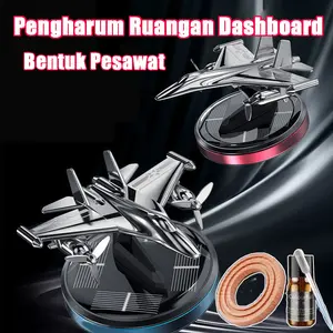 Pajangan Parfum Mobil Solar/Dashboard Parfum Mobil/Solar Tempur Model Pesawat/Berputar Pengharum Ruangan/Pengharum Ruangan Dashboard/Mobil Diffuser Parfum Dekorasi/Paduan Aluminium Mobil Aromaterapi Car Gold