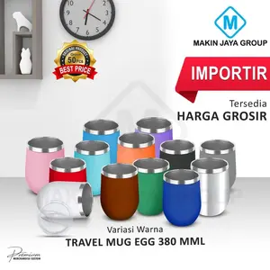 TERMURAH Mug Telur / Mug Egg tumbler telur eggCangkir Kopi Stainless Tumbler Coffee Mug Hot & Cool Cup 360ml