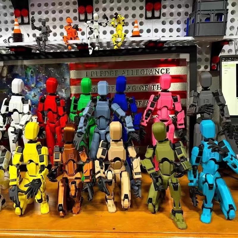 Bisa COD Dummy 13 Action Figure Articulated 3D Printed Statue Toys Kids Adults Parent-Children /Manekin 3D Movable Mannequin Dummy13 Mainan Pergeseran Bentuk Bergerak Multi-Sendi 5