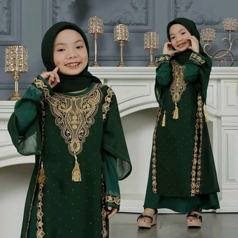 Abaya Anak Irana Bordir Varian Warna Elegan Gamis Muslim Anak Cewek Nyaman Dipakai Bisa COD 3