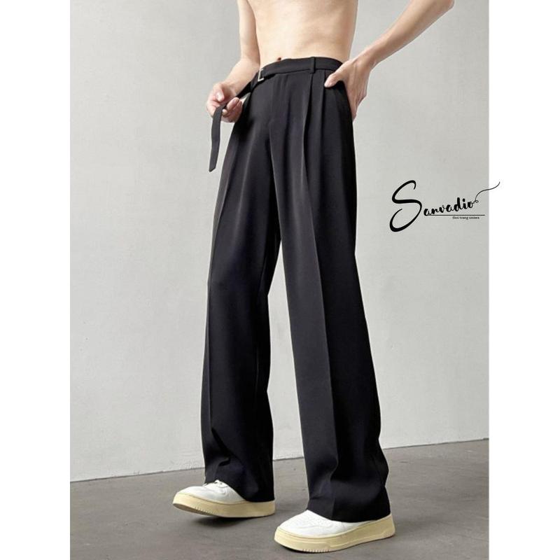 Quần Tây Nam SANVADIO Quần Âu Nam Ống Suông Rộng Có Kèm Đai Tôn Dáng Che Khuyết Điểm Không Nhăn Không Phai Màu QD003 Menswear Pants