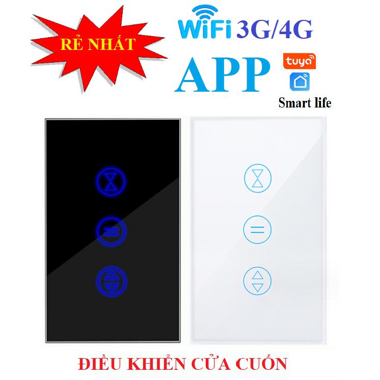 Công tắc điều khiển cửa cuốn bằng wifi điện thoại Mẫu mới có BLUETOOTH + sóng RF 433Mhz học lệnh thêm điều khiển ngoài