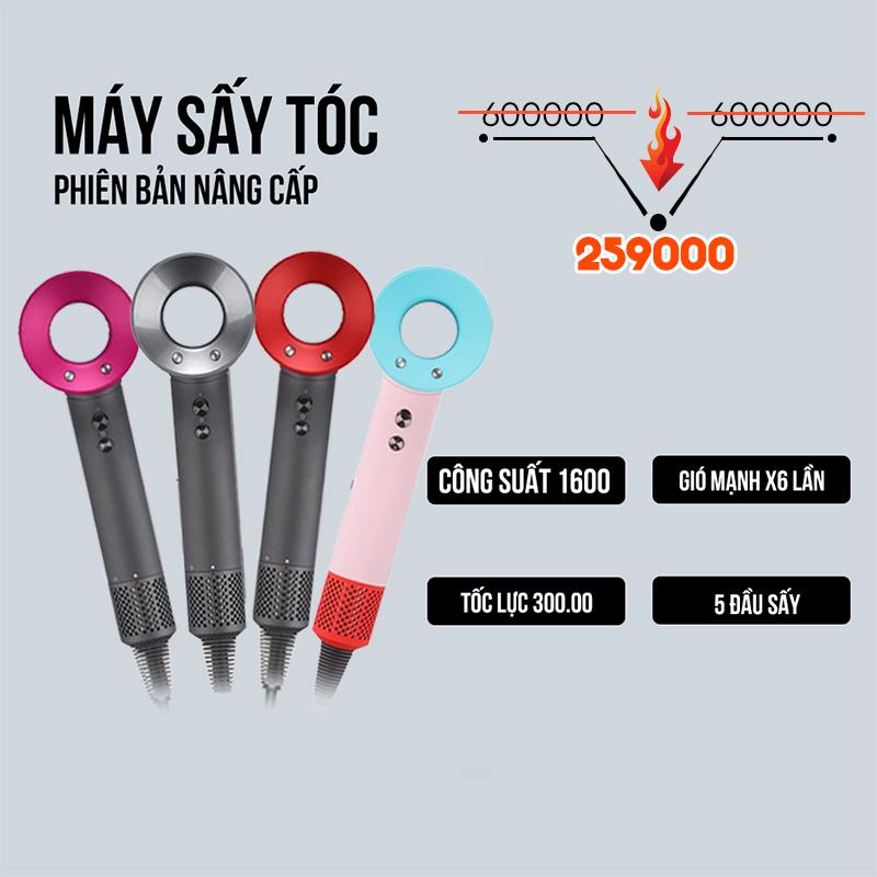 Máy sấy tóc 2 chiều nóng lạnh Có 3 chế độ sấy công suất lớn 1600W chăm sóc tóc chuẩn salon kèm mỏ vịt Hair dryer