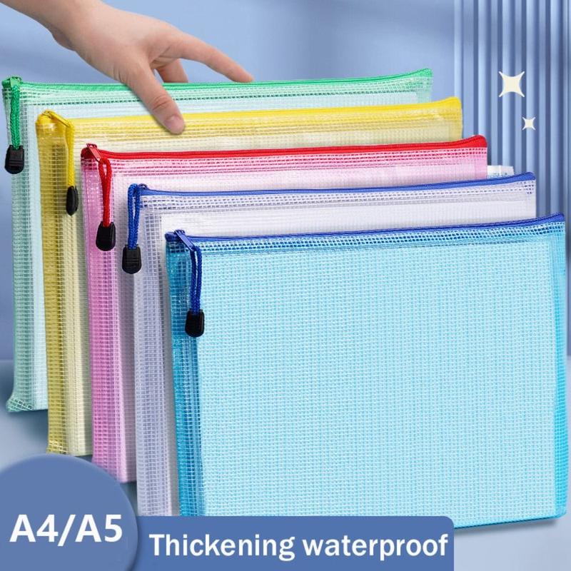 Product Introduction of whatter High Quality Thickened Zipper Grid Bag Large-Capacity Transparent File Bag PVC Waterproof Receipt Bag Girls Boys 16