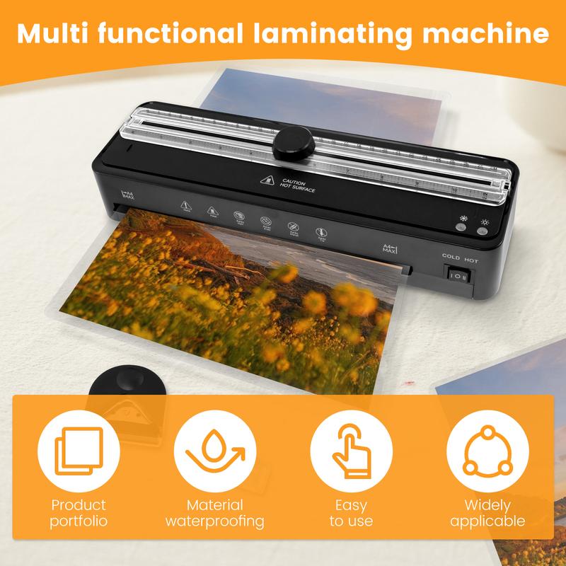 Product Introduction of Laminator Machine Kit 13 Inch Multifunctional Thermal Lamination Machine Safe A4 Office Laminator Household Laminator Machine with 50 Laminating Sheet for Home Office 4u162 28