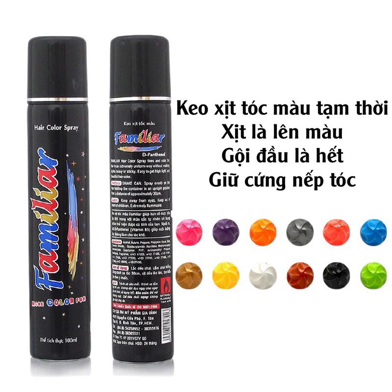 Keo xịt tóc màu tạm thời 80ml Nhuộm Tóc Đổi Màu Tóc 1
