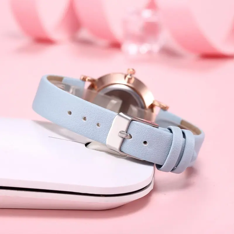 Đồng Hồ Đeo Tay Nữ, Hợp Xu hướng, Dạ Quang, Thiết Kế Đơn Giản, Dây Da Thường Ngày Phong Cách Thạch Anh, Thích Hợp Làm Quà Tặng, Đồng Hồ Đồng Hồ Watch Led 5