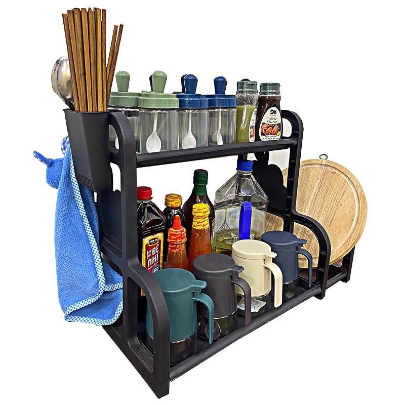 Kệ Đựng Gia Vị Nhà Bếp Chữ B, Kệ Đựng Đồ Dùng Nhà Bếp, kệ gia vị 2 tầng tiện ích