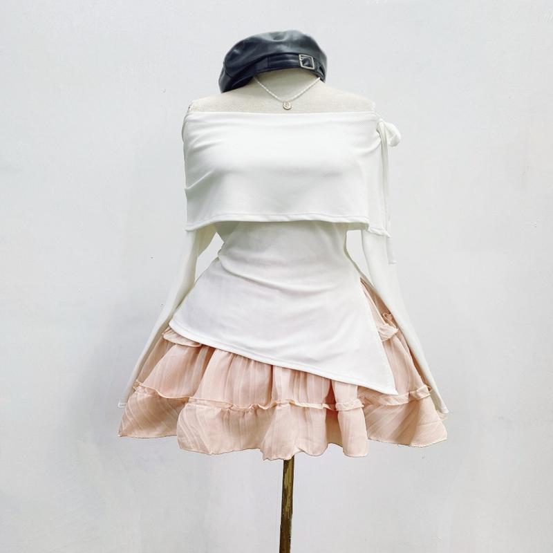 Áo Trễ Vai Tay Dài Bigsize Nữ Sang Chảnh Buộc Nơ Tôn Vòng 1 Vải Tăm Co Giãn Tà Xẻ Che Bụng Thiết Kế Style Tiểu Thư G257 Women Nhung Top 8