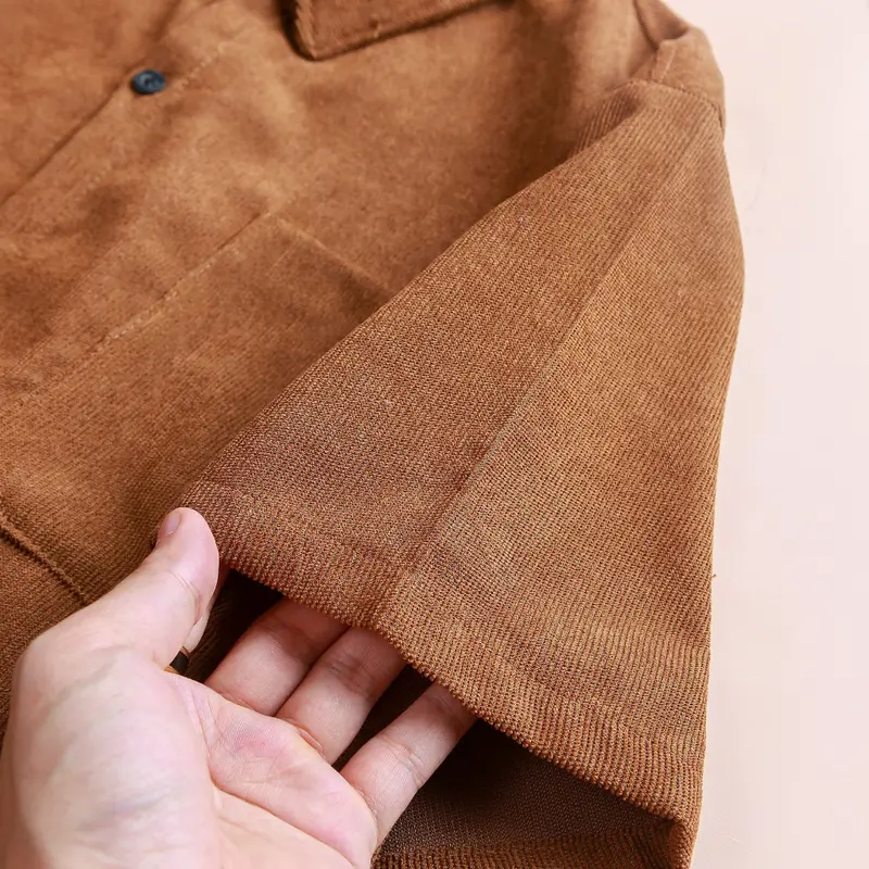 Bộ quần áo cộc tay chất liệu nhung tăm JULIDO Nam Menswear Sơ Mi Bi 7