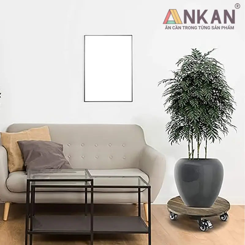 Đế Lót Chậu Cây Cao Cấp ANKAN, Tròn Màu Đen, Đường Kính 35cm, Chịu tải 150Kg 8
