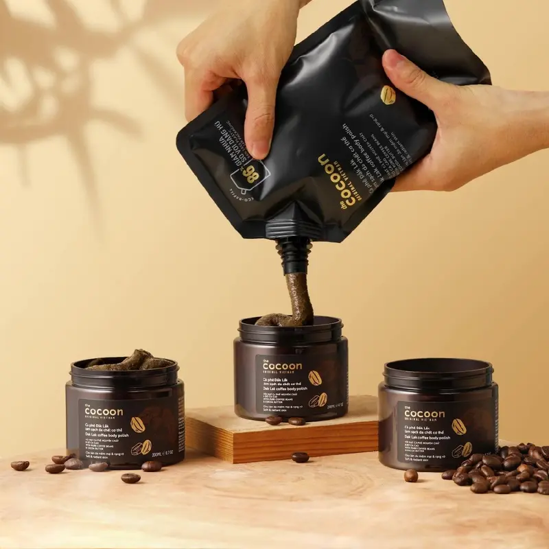 Cà phê Đắk Lắk tẩy da chết cơ thể Cocoon cho làn da mềm mại & rạng rỡ 600ml Túi Refill 3