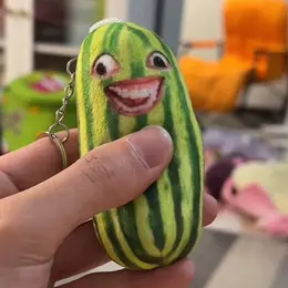 12cm Long Watermelon Plush Pendant Creative Key Chain Funny Toy Pendant