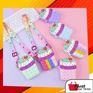 BISA COD T5639 Tas Pop it Unik / Tas Pop It Bentuk Kue / Tas Pop It Anak Perempuan / Tas Pop It Selempang Bag Lucu Unik Anak Viral Fashion