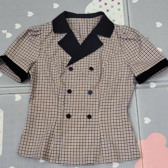 Áo thiết kế V26 chất chéo kẻ