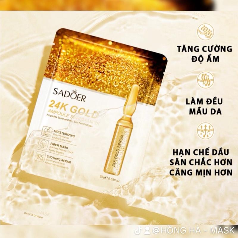 Combo 50 miếng mặt nạ Vàng 24k hỗ trợ giảm Thâm sạm, nám tàn nhang giấy