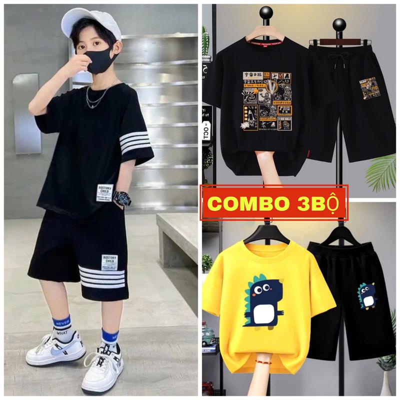 Product Introduction of Combo 3 Bộ quần áo bé trai size đại từ 17kg đến 40kg. Bộ đồ bé trai dáng quần đùi áo cộc tay, phong cách Hàn Quốc, chất thun co giãn thoải mái,tuổi từ 5 đến 14 tuổi. 27